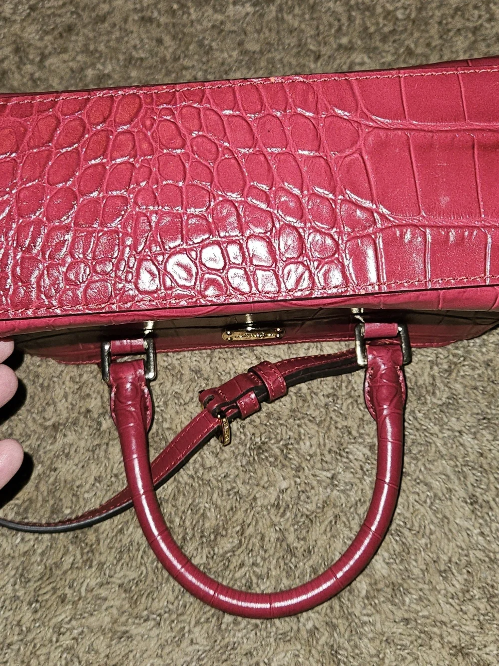 Michael Kors Red Croc-Embossed Leather Hand Or Crossbody Satchel